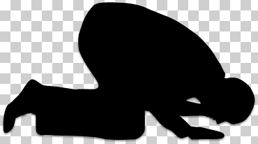 postración islam sujud oración, reza musulmán, mano, monocromo, silueta png