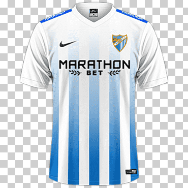 camiseta málaga cf 2016–17 la liga mlb, camiseta, camiseta, azul, blanco png