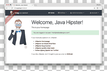 jhipster java spring framework angularjs openid, texto, medios de comunicación, Aplicación web png