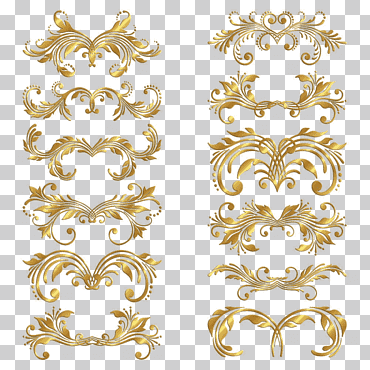 artes visuales adorno de oro, decoupage, oro, material png