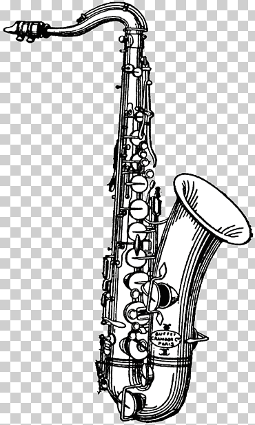 saxofon tenor saxofon, monocromo, Instrumento de cobre, saxofón png