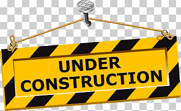 Amarillo y negro bajo signo de construcción, ingeniería arquitectónica, señales de tráfico, edificio, texto, logo png