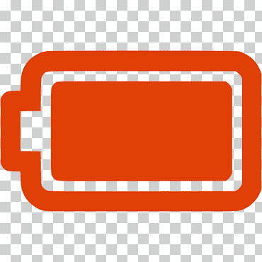adaptador de ca iconos de computadora batería eléctrica, icono de batería, texto, rectángulo, naranja png