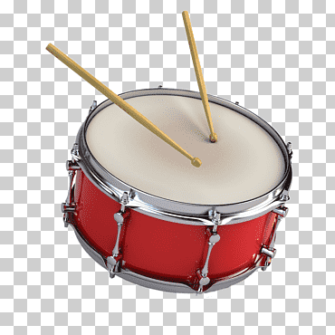 tambor rojo y blanco y baquetas beige, una etiqueta de caja, fotografía, tambor, tamborilear png
