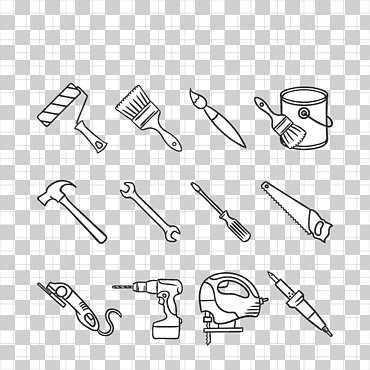 Herramientas de carpintería, herramientas de reparación., pintura de acuarela, ángulo, herramientas de construcción png