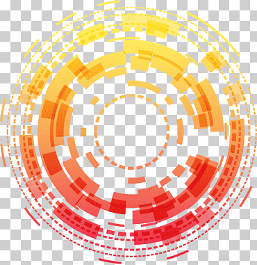 Logotipo redondo naranja y rojo, círculo de tecnología, fondo decorativo círculo de ciencia, ciencia y tecnología, texto, naranja, marco de círculo png
