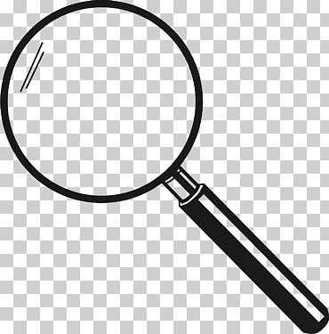 Ilustración de lupa, lupa lupa, lupa s, vaso, material, en blanco y negro png