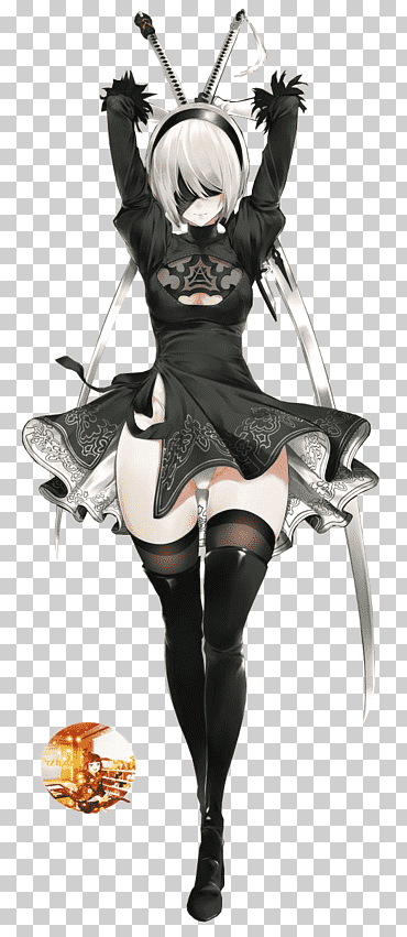 nier: animación de representación automática, diverso, pelo negro, personaje de ficción png
