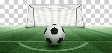 archivo informático de la portería de penalización de fútbol, ​​penalización de partido de fútbol, ​​balón de fútbol en el campo de césped verde con vistas a la portería neta, juego, fondo de pantalla de la computadora, hierba png