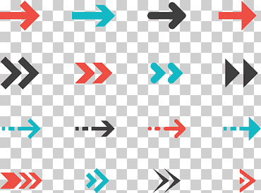 Ilustración de flechas de colores surtidos, flechas de dibujo euclidianas, flechas pintadas a mano, pintura de acuarela, ángulo, texto png