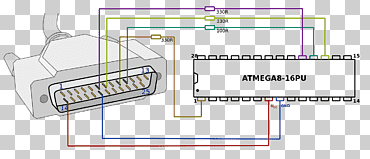 programador de hardware atmel avr microcontrolador puerto paralelo, computación paralela, ángulo, texto, rectángulo png