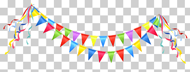 Fiesta de cumpleaños, fiesta streamer, ilustración de banderín de colores surtidos, amor, deseo, bandera png